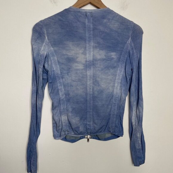 Roncarati Lambskin Leather Jacket Womens Size 40 US Size 2-4 Blue Italian Luxury - Picture 4 of 8